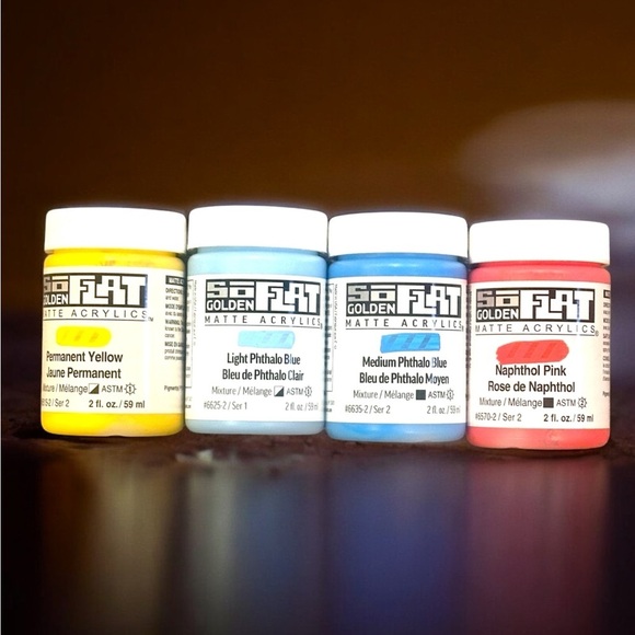 Lot of 13 Golden SoFlat Matte Acrylic 2 oz Paint Jars, Swapping is available - Picture 3 of 4